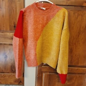 Colorblock crewneck sweater